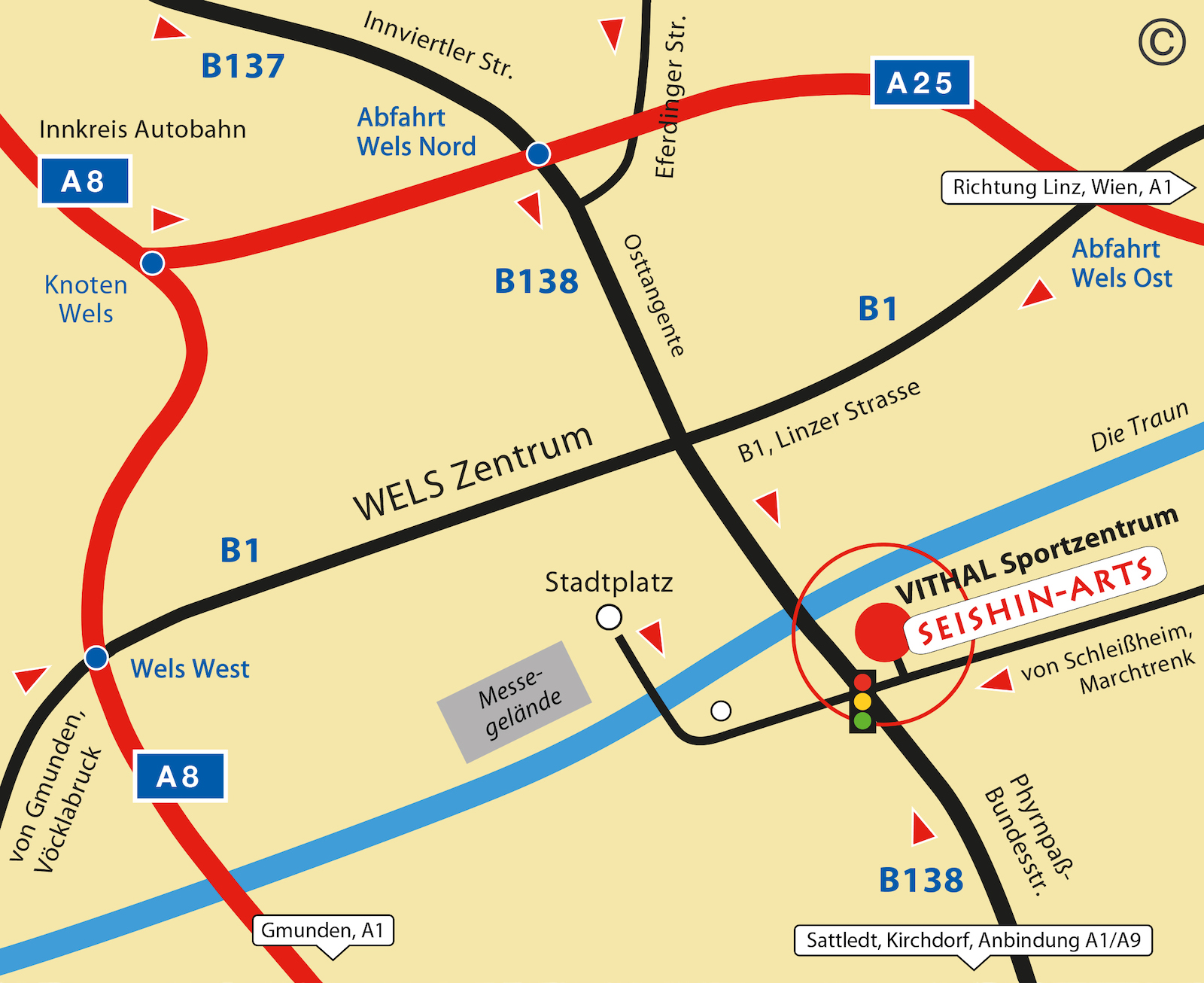 seishin arts-kampfsportzentrum-kungfu-schwertkampfkunst-wels-thalheim-anfahrt-1